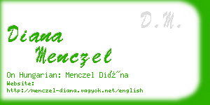 diana menczel business card